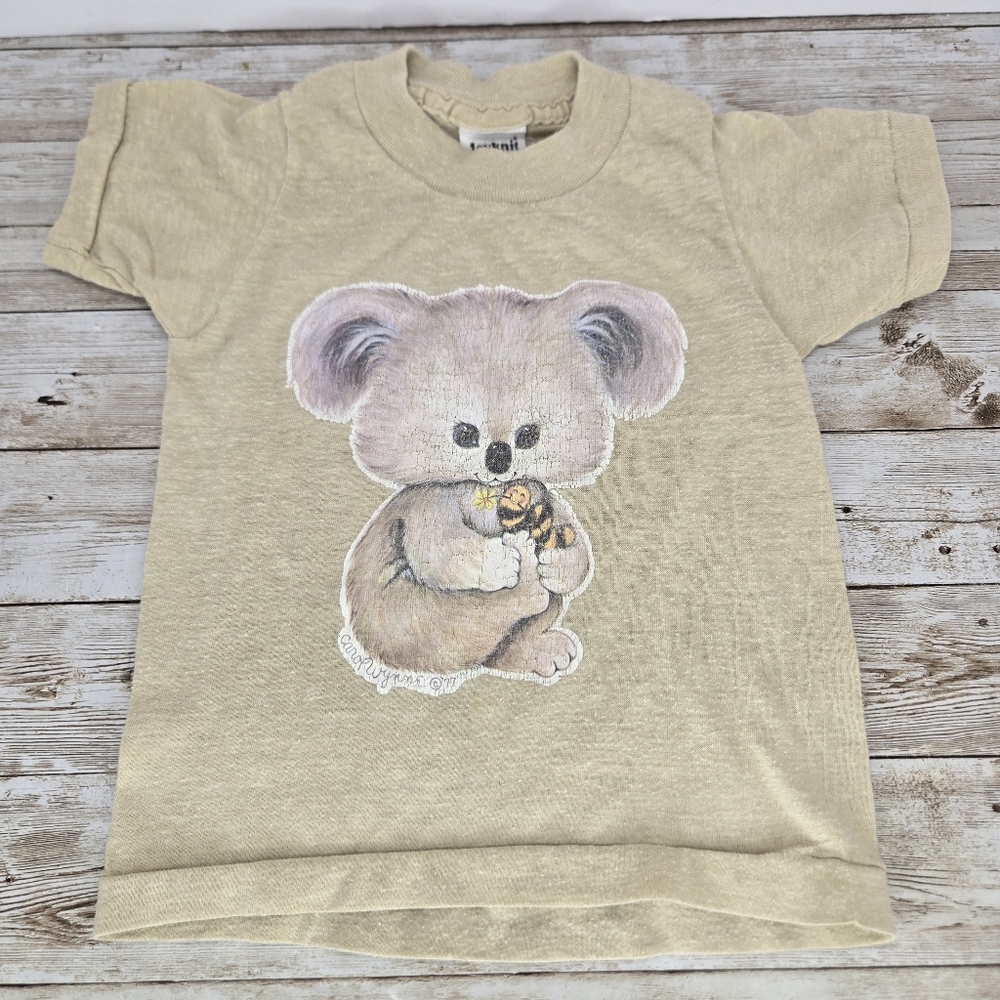Vintage 1977 Carol Wynne Rare Kids Single Stitch Short Sleeve T- Shirt Sz. 4